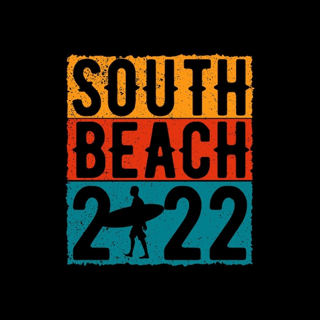 South Beach 2022 Vintage Typography Tshirt