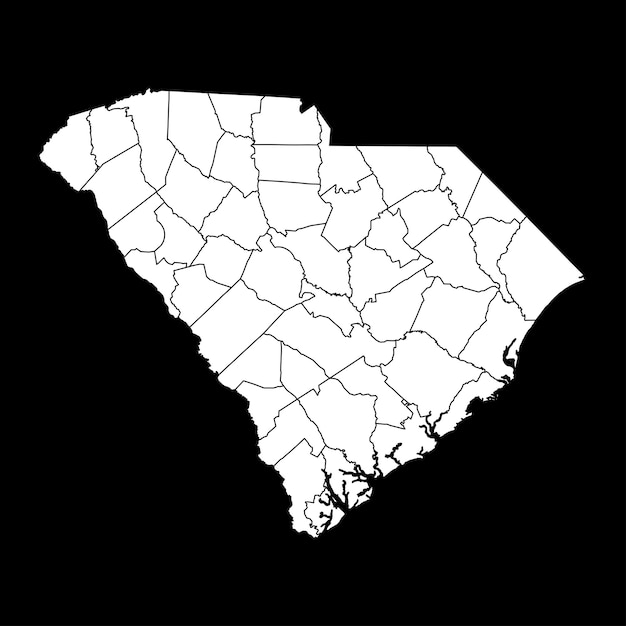 South Carolina state map with counties Vector illustration