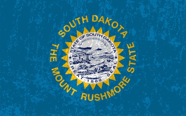 South Dakota state grunge flag Vector illustration