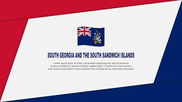 South Georgia And The South Sandwich Islands Flag Abstract Background Design Template Independence Day Banner Cartoon Vector Illustration Banner