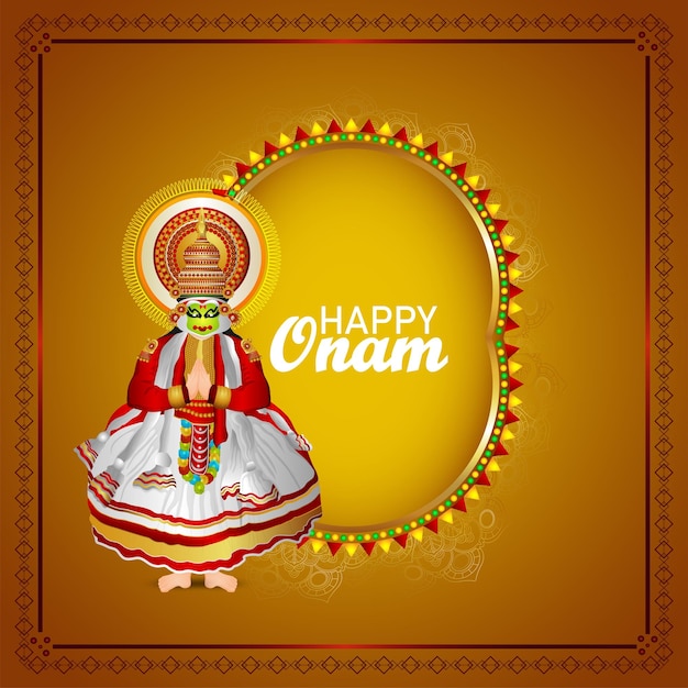 South indian festival happy onam invitation background