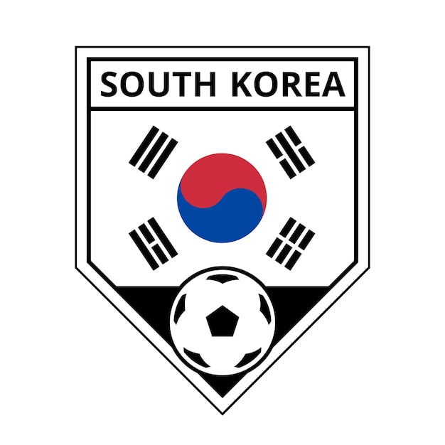 South Korea Angled Team Badge for Football Tournament