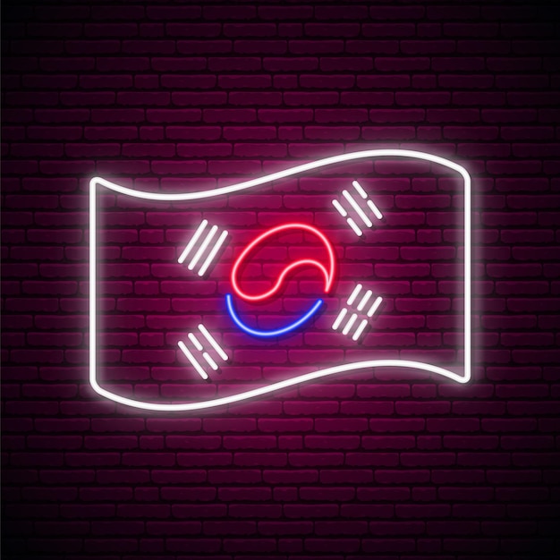 South Korea flag neon sign