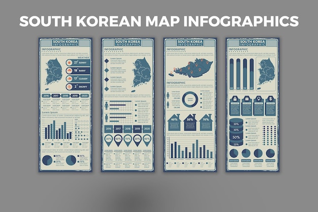 South Korea Map Infographic Design Template