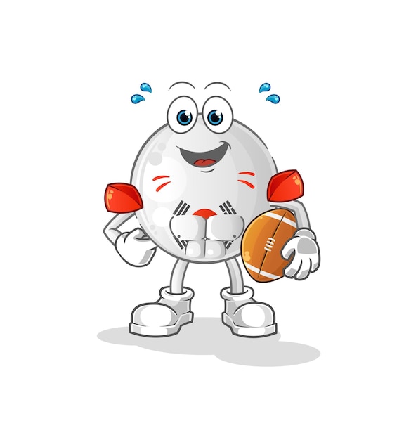 South korea playing rugby character. cartoon mascot vector