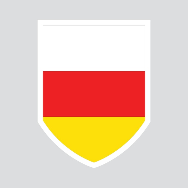 South Ossetia Flag in Shield Shape Frame