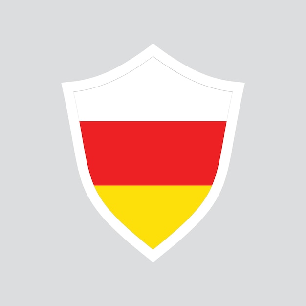 South Ossetia Flag in Shield Shape Frame