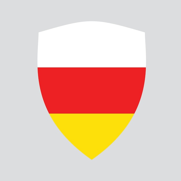 South Ossetia Flag in Shield Shape Frame