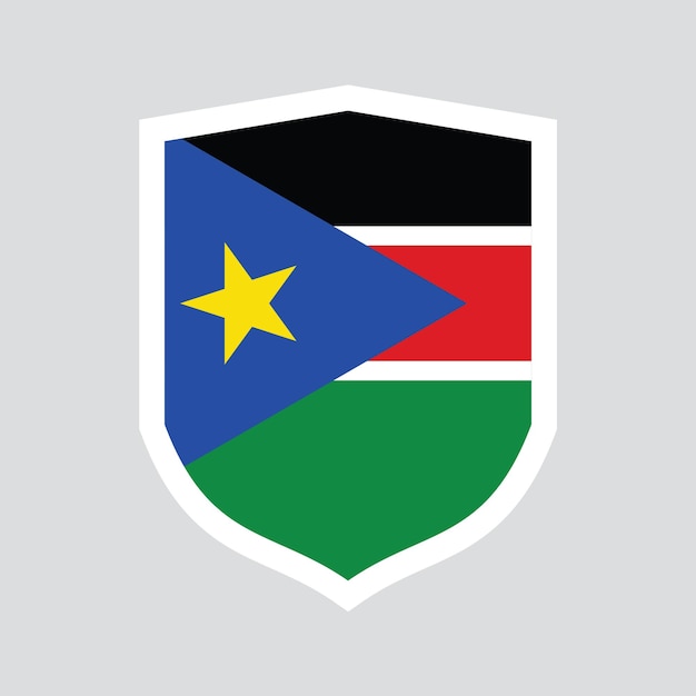 South Sudan Flag in shield Shape frame