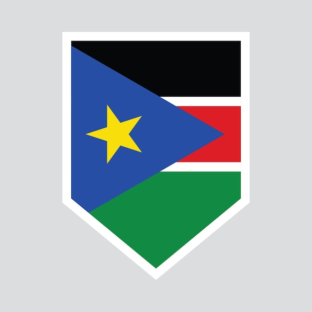 South Sudan Flag in shield Shape frame