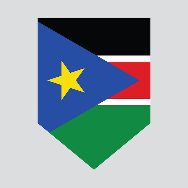 South Sudan Flag in shield Shape frame