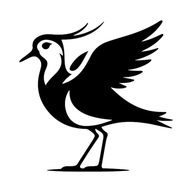 Southern Lapwing Silhouette Vector Illustration HighQuality Bird Design