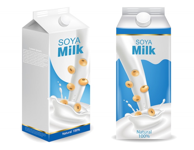 Vector soy milk mockup