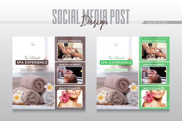 Vector spa and beauty care social media or instagram post template design