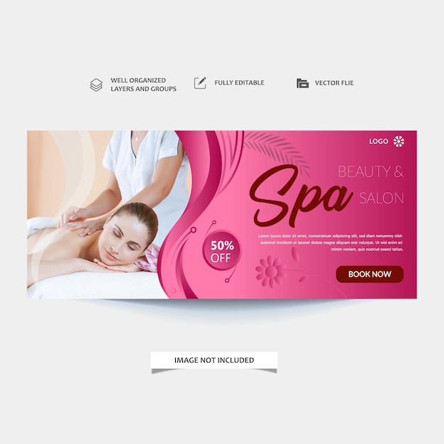 spa and beauty center banners with photo and modern layout