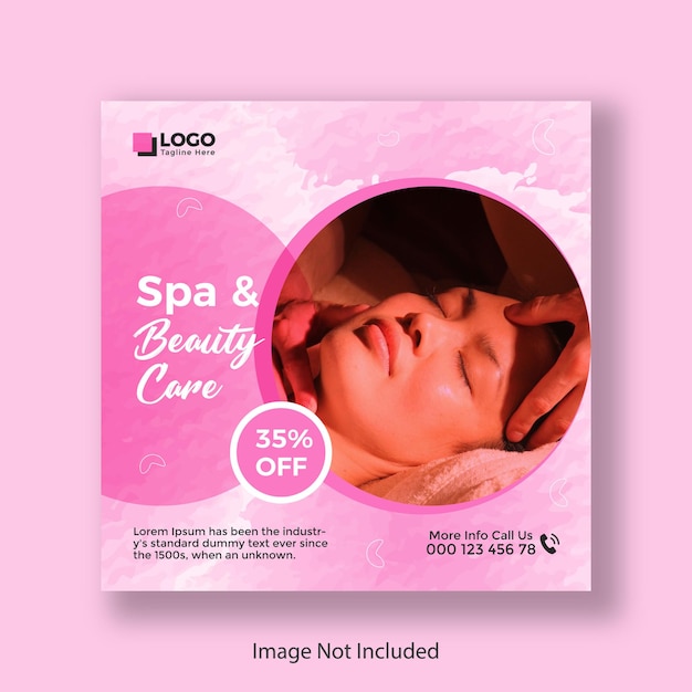 Spa and Beauty Facebook Social Media and Instagram Post Design Template Premium Vector