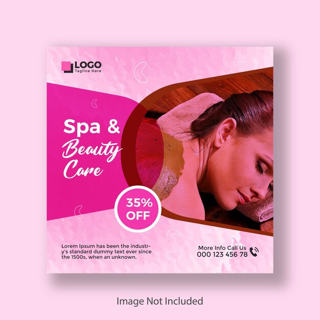 Spa and Beauty Facebook Social Media and Instagram Post Design Template