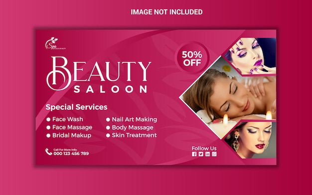 Vector spa and beauty salon facebook cover social media banner template design