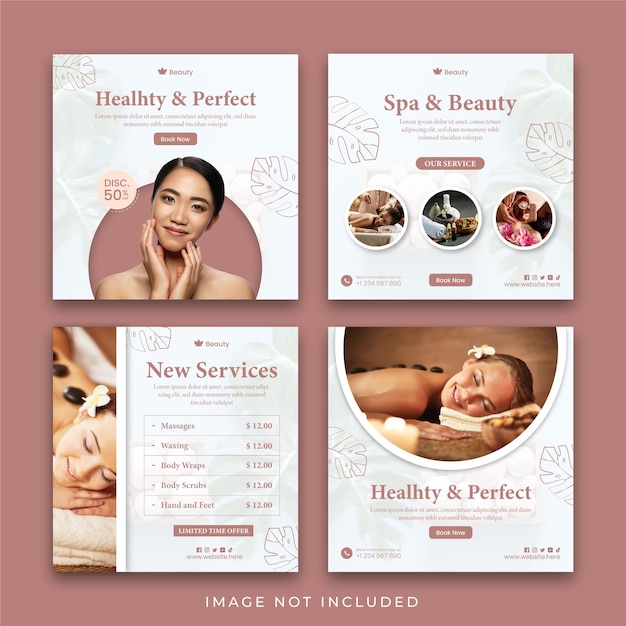 Vector spa and beauty salon post template