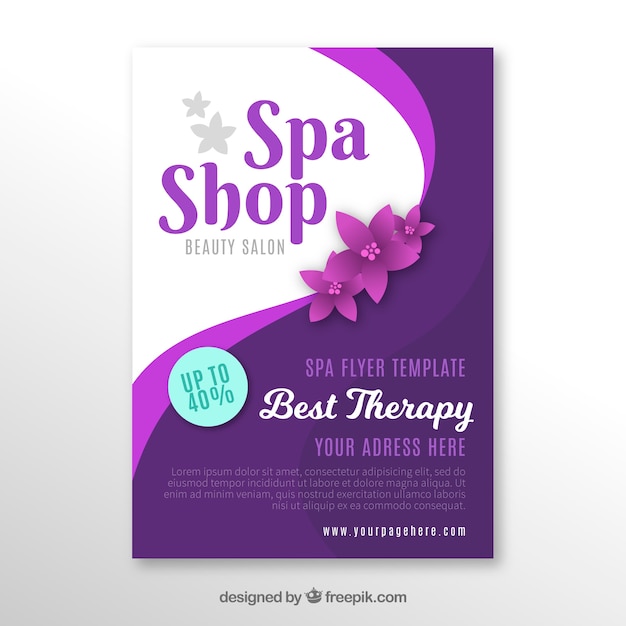 Spa center poster in flat design