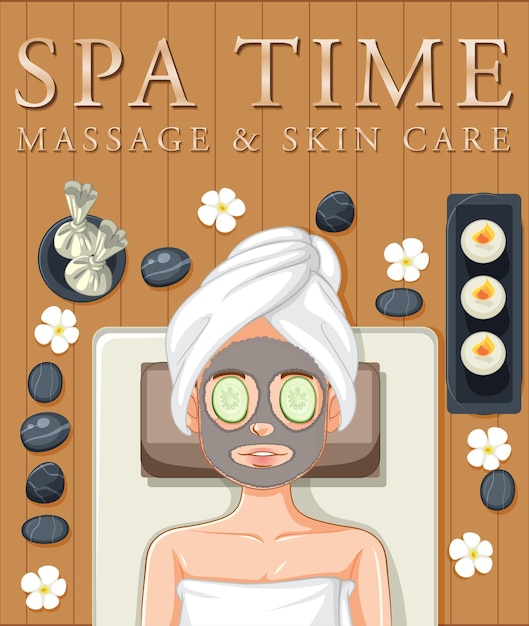 Vector spa massage and skincare poster design