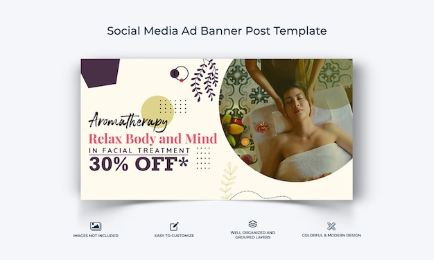 Vector spa salon facebook ad banner template