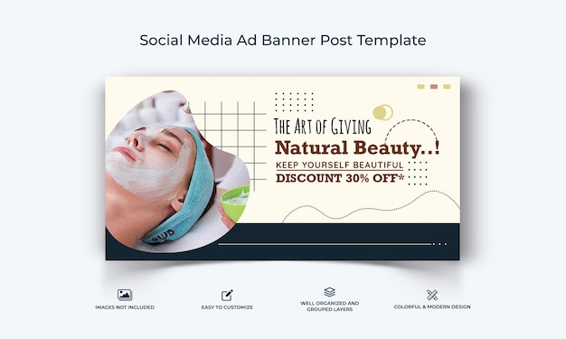 Vector spa salon facebook ad banner template