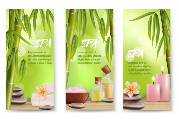 Spa salon services vector banner template set