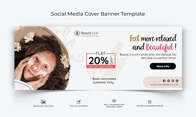 Vector spa salon social media facebook cover banner template premium vector