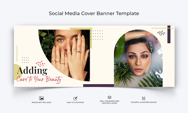 Vector spa salon social media facebook cover banner template premium vector