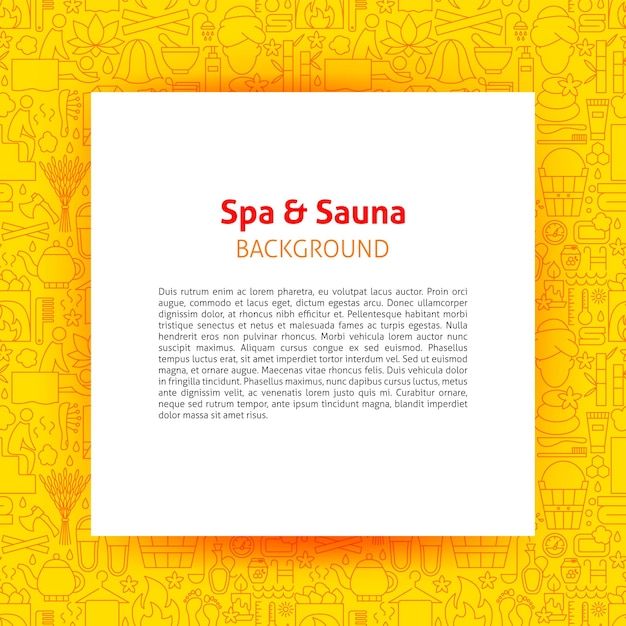 Spa Sauna Paper Template Vector Illustration of Outline Design