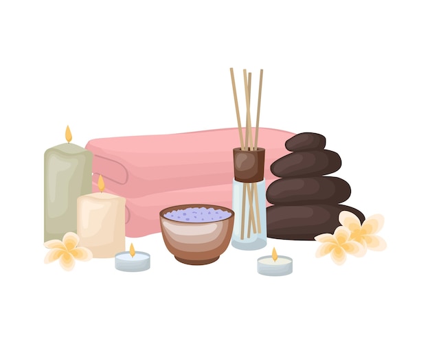 SPA service concept Background for web landing pages etc Cute flat style