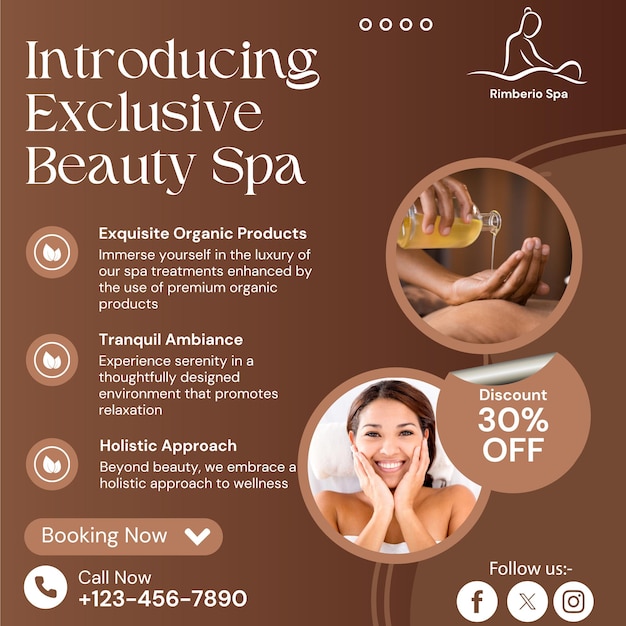 Vector spa social media post design