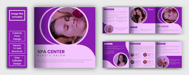 Spa square trifold brochure template