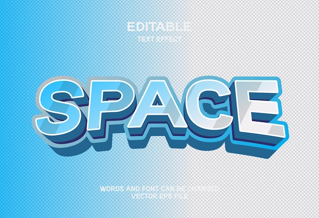 Space 3d editable text effect