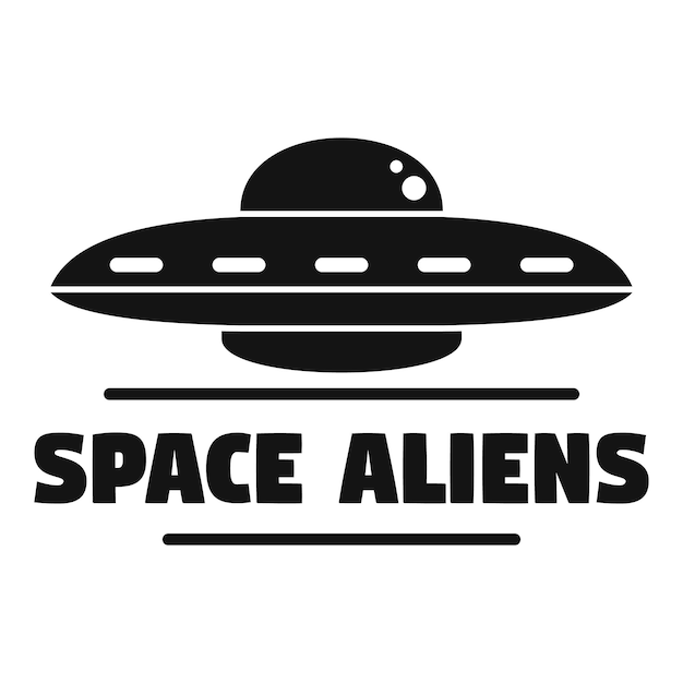 Space aliens ship logo Simple illustration of space aliens ship vector logo for web design isolated on white background