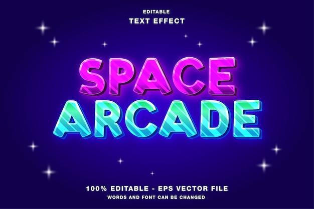 Space Arcade Game Logo Text Effect