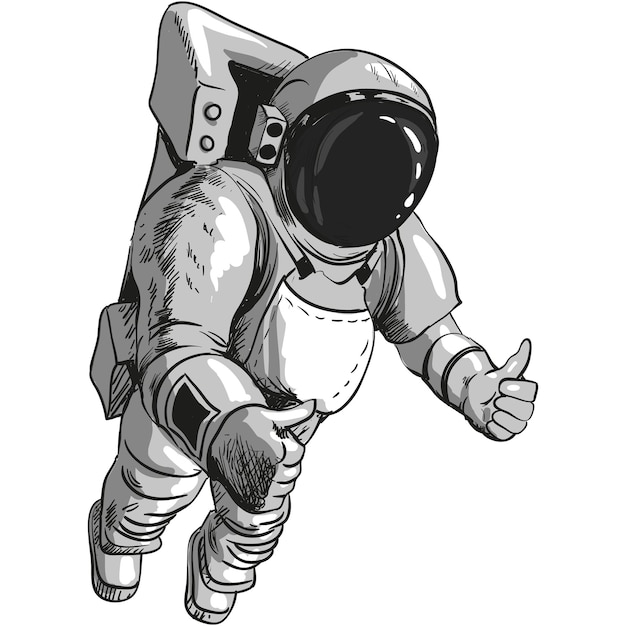 Space astronaut vector cosmonaut isolated icon on white