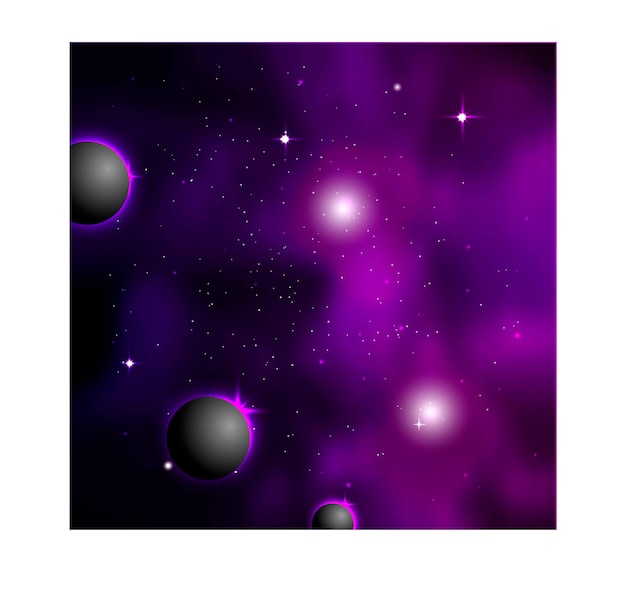 Space background with planets and nebulae