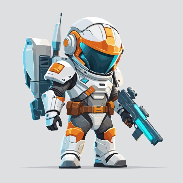 Vector space bounty hunter vector on white background