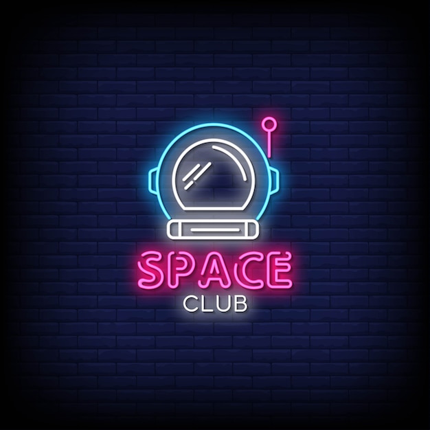 Space Club Neon Signs Style Text  