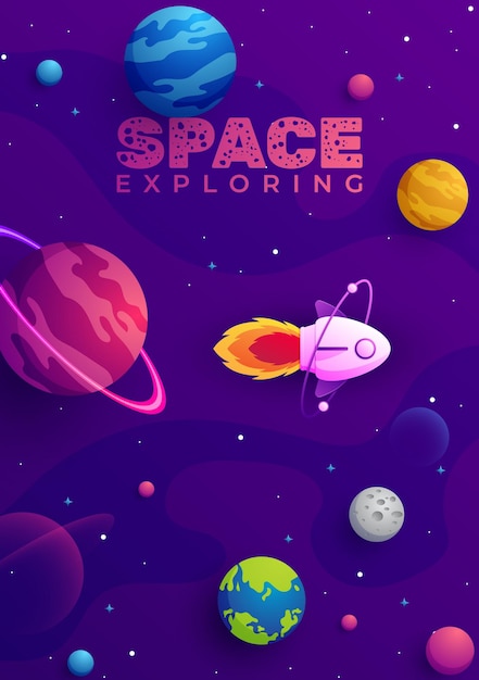 Space colorful galaxy background