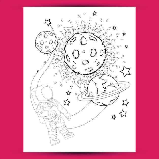 space coloring pages for kids