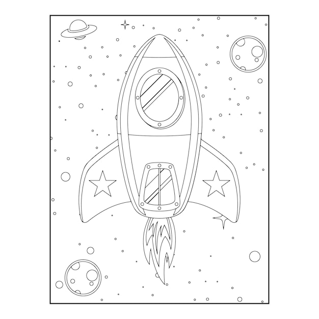 Space coloring pages for kids