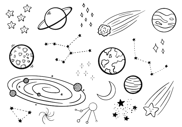 Space doodle set