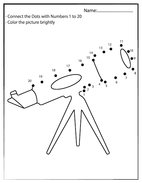 space dottodot and color activity Astronomy connect the dots game for children