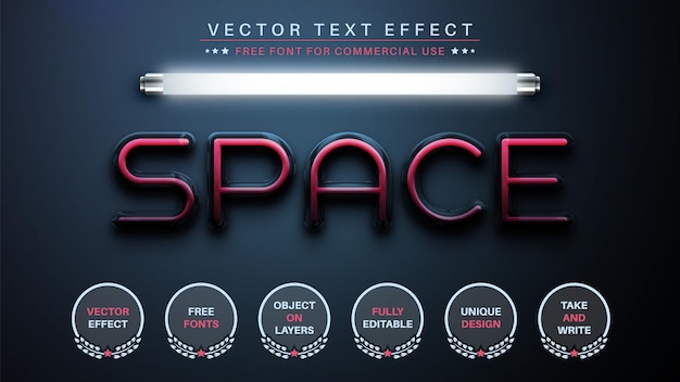 Space Editable Text Effect, Font Style