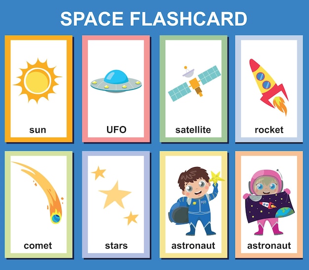 Space exploration and the solar system flashcards for kids learning about planets solar system