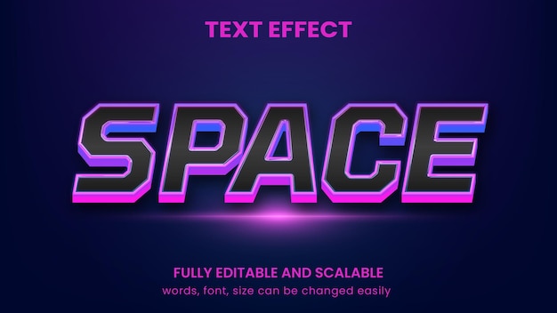 Space Galaxy glowing neon graphic style editable text effect