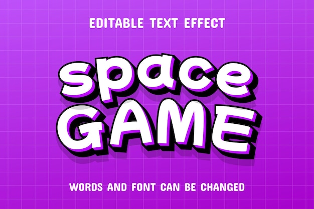 Space game 3d text effect